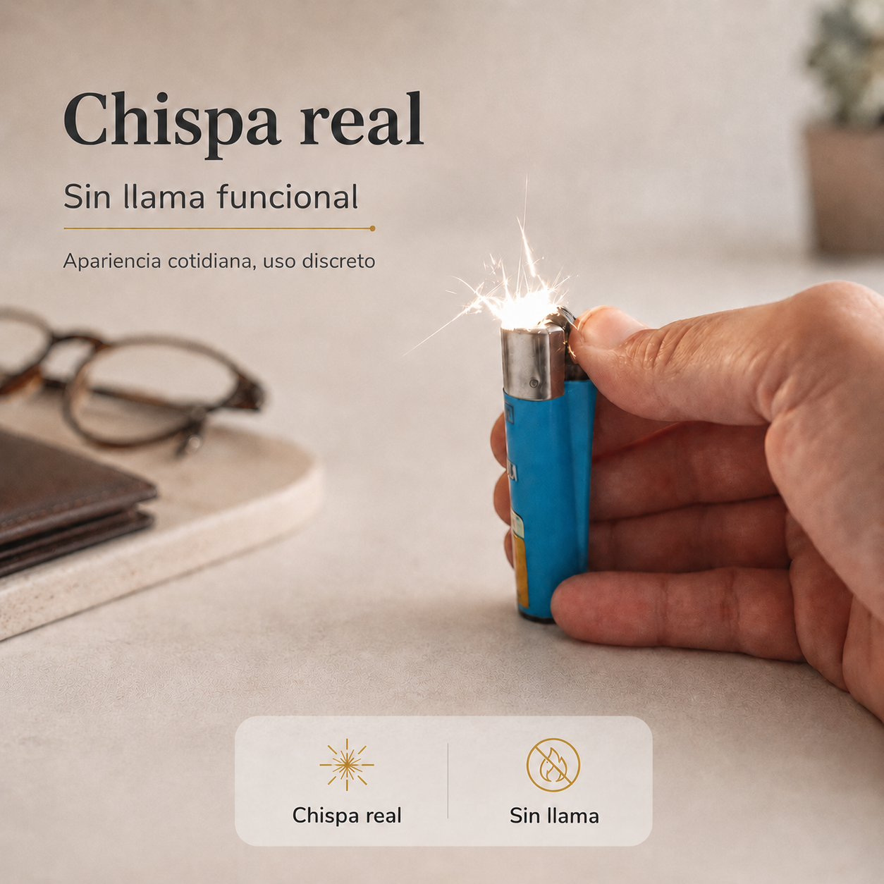 Mechero con compartimento oculto para viajes conciertos y ocio nocturno
