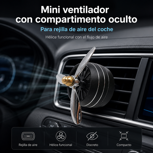 Ventilador de coche con compartimento secreto para joyas y viajes
