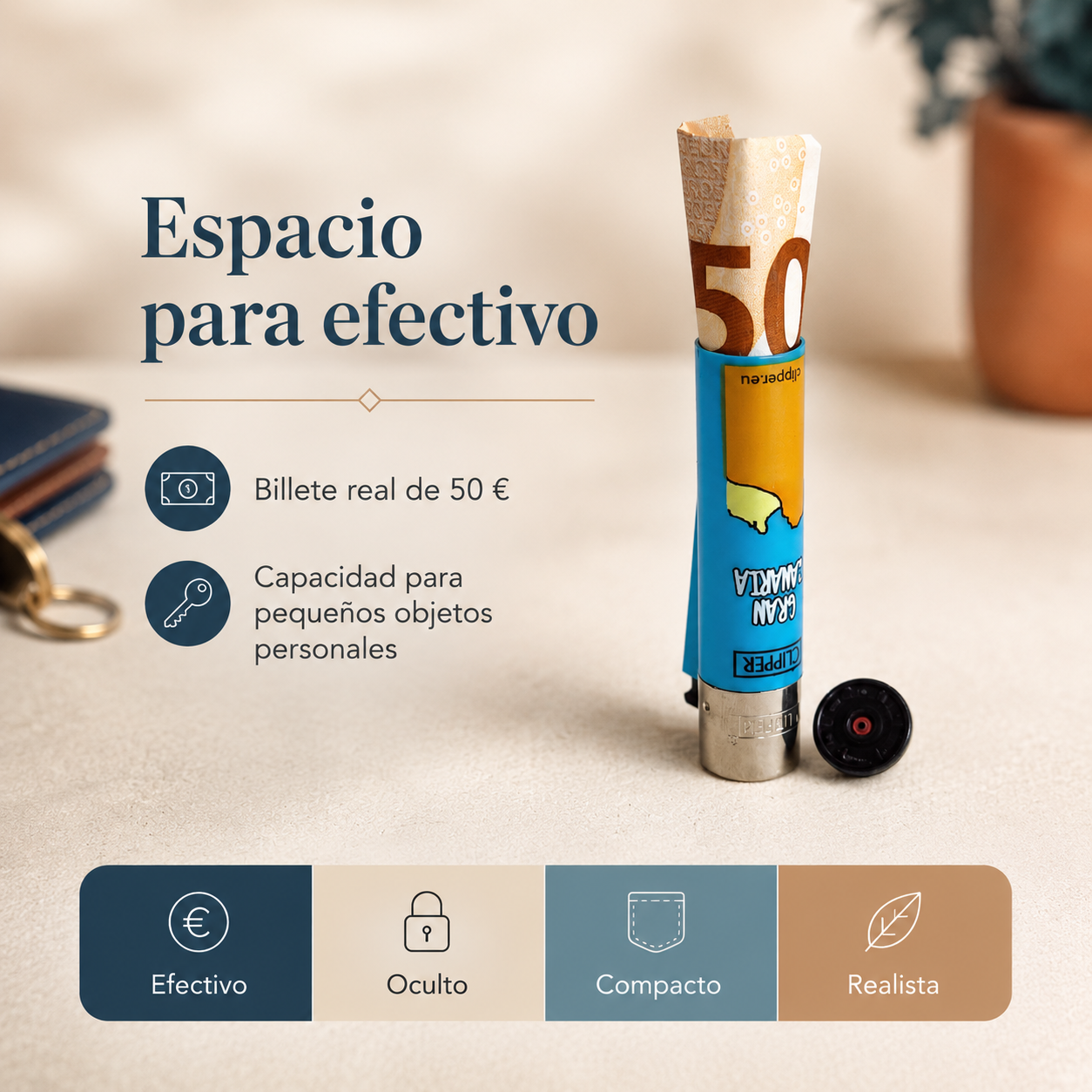 Mechero con ocultación secreta sin llama funcional Shade Stash