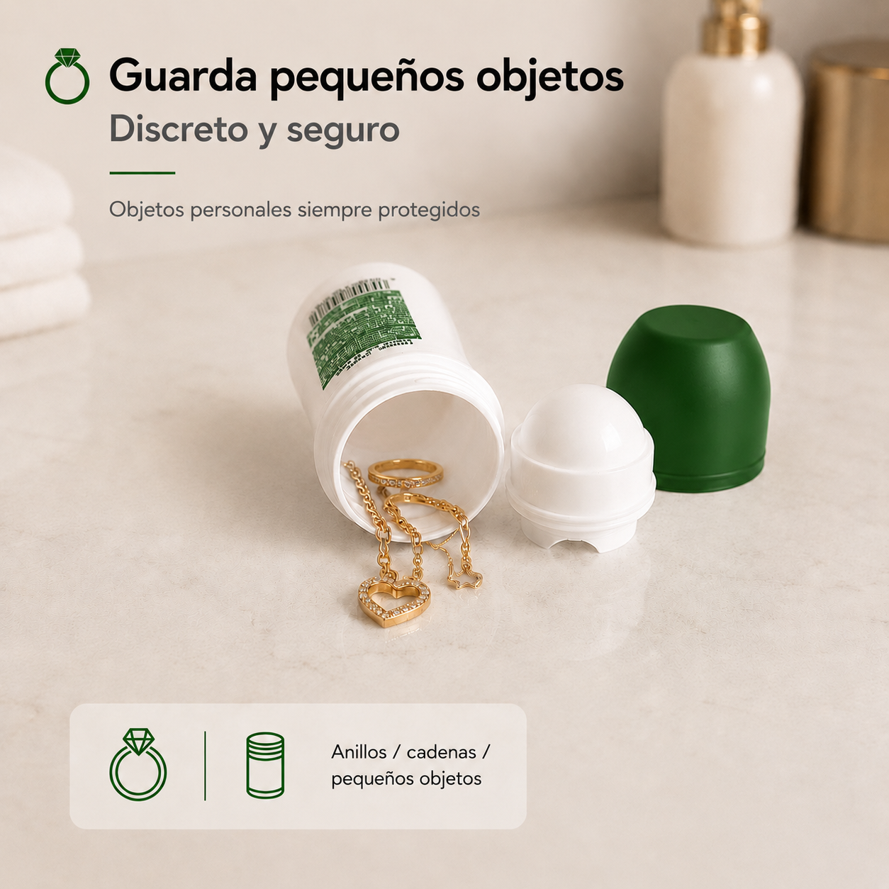 Desodorante secreto para guardar dinero de emergencia en neceser